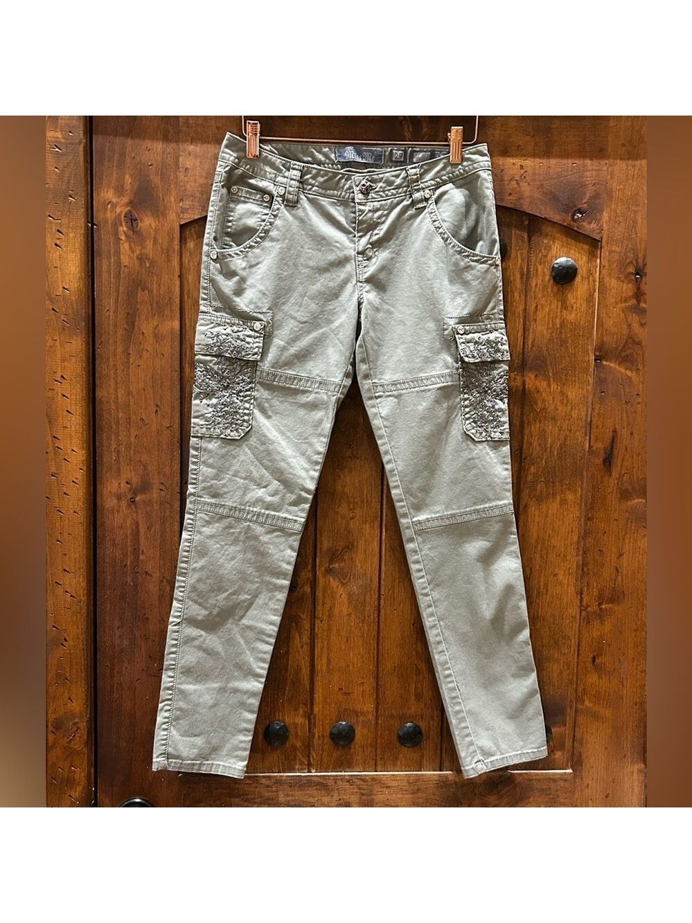 Miss Me Sage Green Cargo Pants, Size 29 - Picture 3 of 10